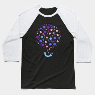 Polyhedral Dice Collector Space Baseball T-Shirt